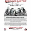 Service Caster 4'' Semi Steel Cast Iron Swivel Caster Set with Bronze Bearings and Brake, 4PK SCC-20S420-SSBZ-TLB-4